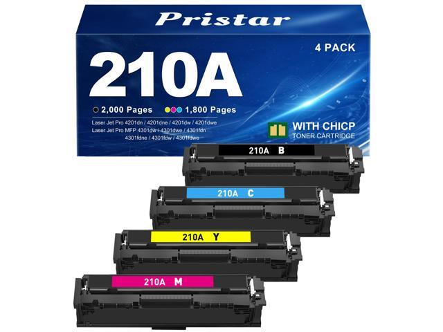 210A Toner Cartridges 4 Pack (with Chip) Compatible for HP 210A 210X Replacement for HP Color Laser Jet Pro MFP 4301fdw 4201dw 4201dn 4301fdn.