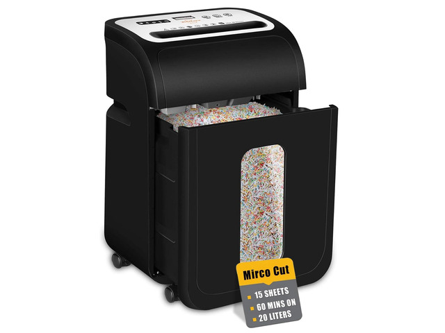 14-Sheet Micro Cut Paper Shredder for Home Office Heavy Duty Auto-Reverse Anti-Jam, 60-Min Runtime P-4 Security, 5.3-Gallon Basket, Commercial...