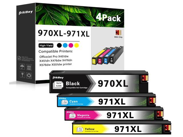 970XL 971XL Ink Cartridges Replacement for HP 970 971 Ink Cartridges for OfficeJet Pro X451dw X451dn X476dw X476dn X576dw X551dw 4 Pack (1Black,...