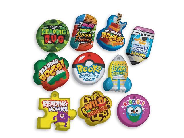 Encourage, Motivate, & Build Young Readers Brag Tag Value Pack 2: 500 Tags (50 Tags for Each Shape)