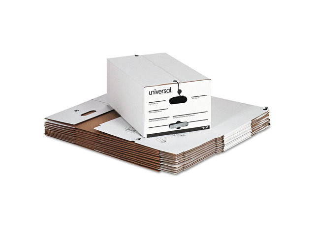 Economy Storage Box with Tie Closure, Legal, Fiberboard, White, 12/Carton (75130)