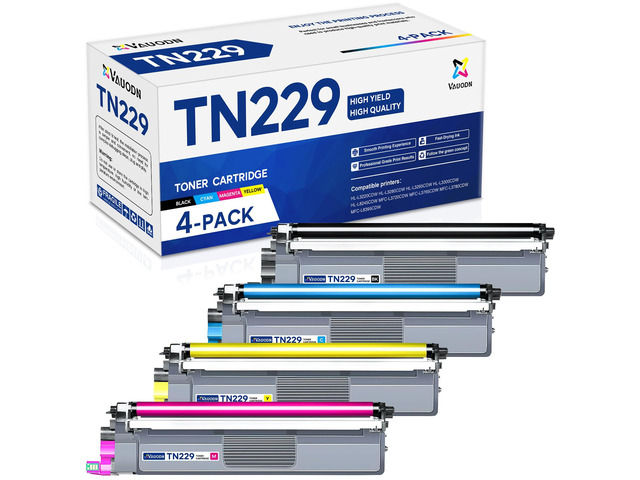 TN229 TN 229 Toner Cartridges Color Set 4PK Compatible for Brother TN-229 TN-229 229 HL-L3280CDW HL-L3295CDW MFC-L3720CDW MFC-L3780CDW...
