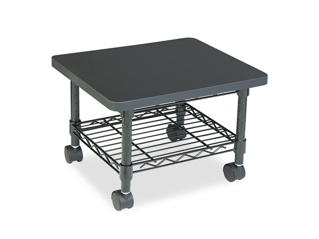 Onyx Rolling Cart Printer Stand, Under-Desk Mobile Utility Table for Home Office with Steel Shelf, Gray