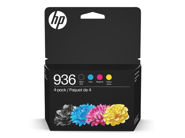 936 Black, Cyan, Magenta, Yellow Ink Cartridges (4-Pack) Works with OfficeJet 9120, Pro 9110, 9120, 9130, Wide Format 9730 Eligible for Instant...