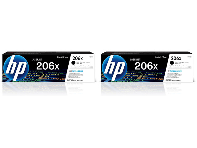 206X Black Toner Cartridge Works with Color LaserJet Pro M255,MFP M282,M283 Series W2110X,(Pack of 2)