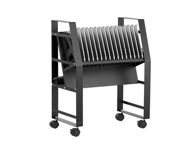 Charging Cart, 16 Device Mobile Open Charging Station, Up to 15.6 in Screen Size, Office and Classroom Mobile Charging Cart, for Chromebook, Tablet...