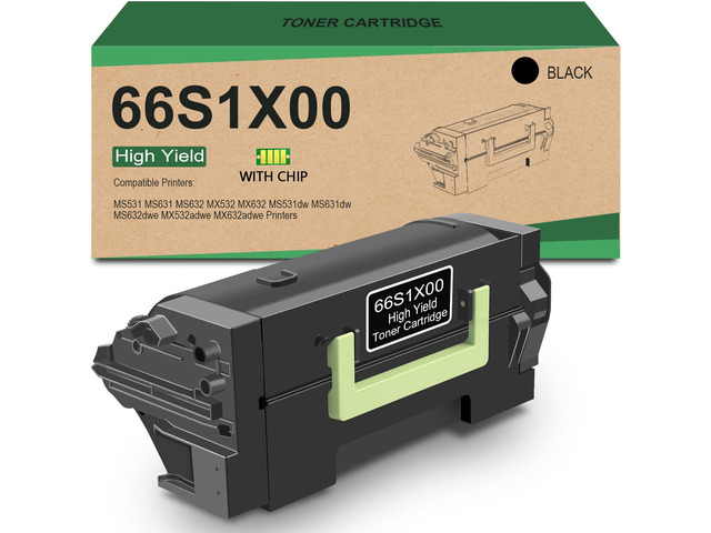 Extra High Yield 66S1X00 Black Toner Cartridge Replacement for Lexmark 66S1X00 Use for Lexmark MS531 MS631 MS632 MX532 MX632 MS531dw MS631dw...