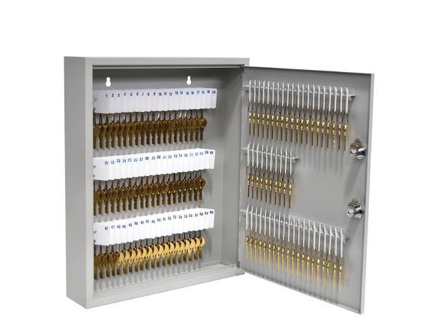 STEELMASTER by 110 Key Cabinet Dual Lock Control Key Box Welded 22 Gauge Steel Construction Scratch Resistant Write-On Key Tags for Easy...