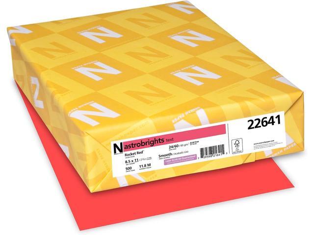 Neenah ® Bright Color Paper,Letter Size Paper,24 Lb,FSC Certified,Rocket Red,Ream Of 500 Sheets,(Pack of 10)