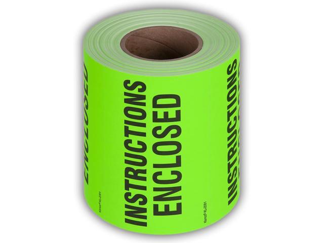3' X 5' Instructions Enclosed Shipping Label Stickers for Shipping and Packing - 500 Adhesive Labels Per Roll (10 Pack)