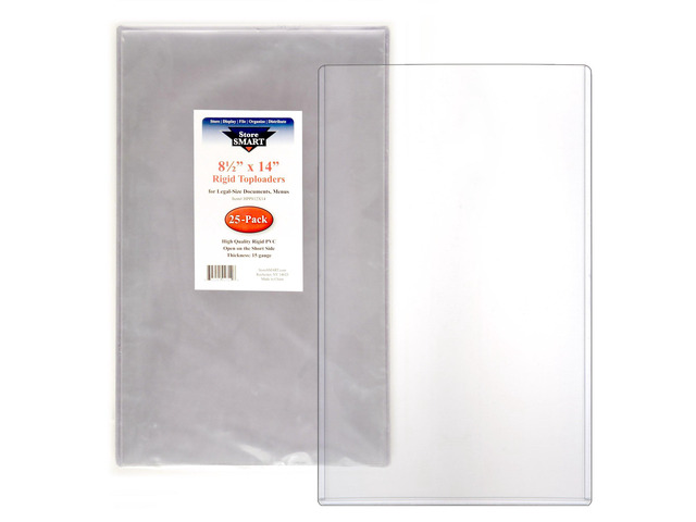StoreSMART - Clear Rigid Toploaders - 8 1/2' x 14' - Legal Size - 25-Pack - HPP812X14-25