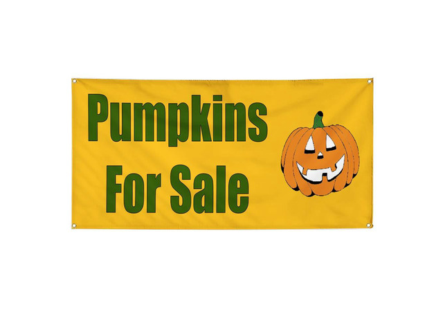 Vinyl Banner Multiple Sizes Pumpkins for Sale Halloween Business Outdoor Weatherproof Industrial Yard Signs Green 10 Grommets 60x144Inches