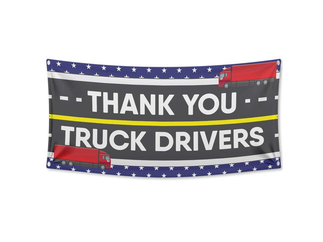 Waterproof - Truck Driver Appreciation - Thank You Truck Drivers Waterproof Vinyl (7x16 Feet)