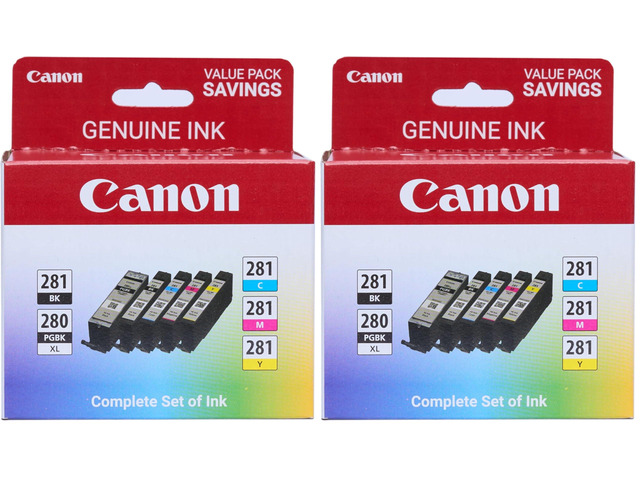 PGI-280XL/CLI-281 5 Color Pack Compatible to TR8520,TR7520,TS9120 Series,TS8120 Series,TS6120-Series,(Pack of 2)