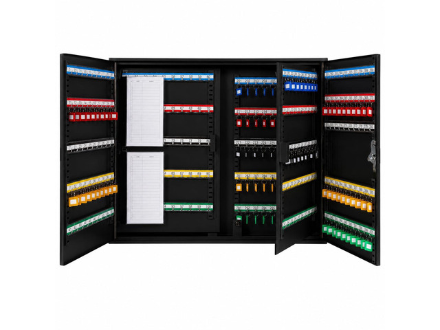400 Position Steel Key Cabinet - Organize and Secure Key Storage Lock Box with Numbered Hooks and Tags for Valets, Hotel, Office, Car Dealerships...