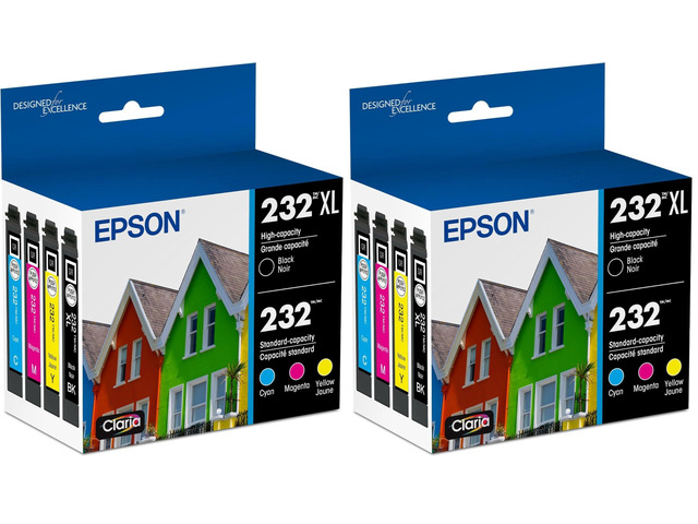 232 Claria Ink High Capacity Black & Standard Color Cartridge Combo Pack (T232XL-BCS) Works with Workforce WF-2930,2950 and Expression...