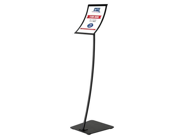 11x17 inch Pedestal Curved Arc Menu Brochure Holder Magnetic Poster Frame Black Floor Standing Aluminum for Business Restaurant Cafe Hotel