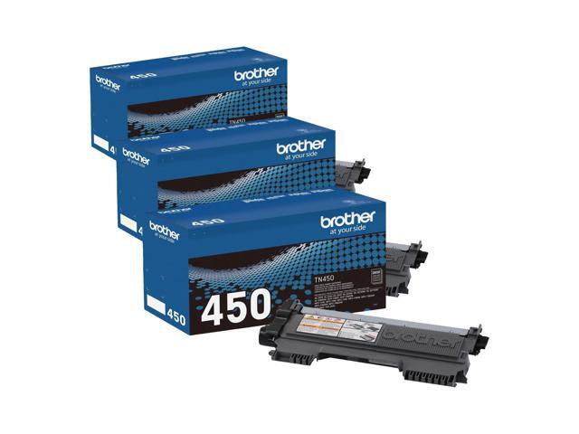 Genuine High Yield Toner Cartridge, TN450, Replacement Black Toner, Page Yield Up to 2,600 Pages (Pack of 3)