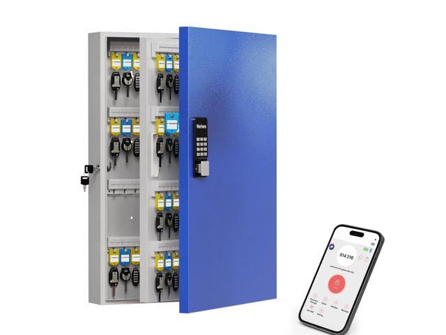 192 Key Lock Box, Smart Key Cabinet with Key Management SystemApp,Bluetooth, Dynamic/Static Password, WiFi Unlock(Sold Separately), Wall-Mount.