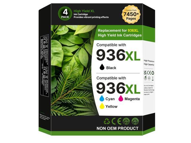 936e 936XL 936 Ink Cartridges for HP Printers 9125e 9120 9130 9135e 9730e Replacement for HP 936 Use for Office Jet Pro 9125 9135 9110b 9130b, Wide.