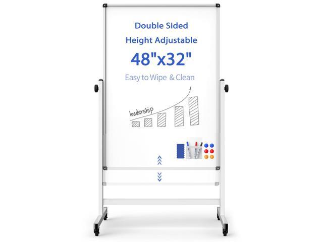 Rolling Whiteboard on Wheels, Double-Sided Magnetic Dry Erase Board with Stand, Mobile White Board for Office, Classroom, Home (32' x 48')