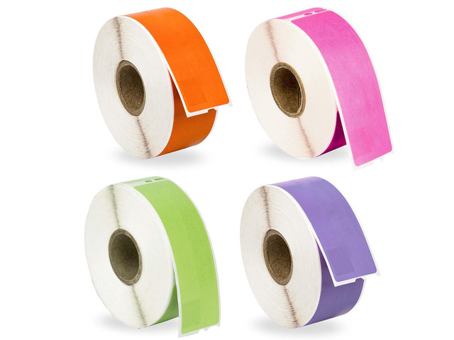 Compatible with Dymo 30252 Labels, Color Combo, 1-1/8' x 3-1/2' Address Labels; Compatible With Dymo LW 450, 4XL (Not 5**, 5XL), Rollo & Zebra;...