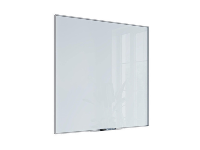 Glass Non-Magnetic Dry-Erase Board, 36' x 36' Inches, White Frosted Surface, White Aluminum Frame
