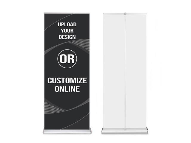 Custom Retractable Banners and Signs Customize Retractable Banner Stand for Business Trade Show Display Advertising Stand Aluminum Alloy Water Drop...