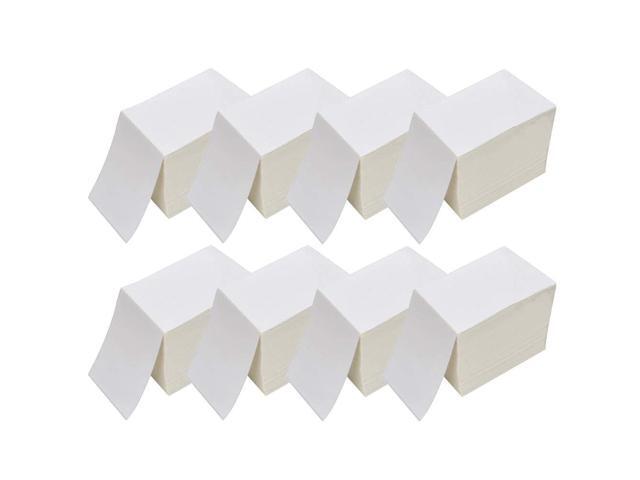 4' x 6' Fanfold Direct Thermal Labels - White Shipping Mailing Postage Labels, Perforated, Permanent Adhesive (8 Stacks - 8000 Labels)