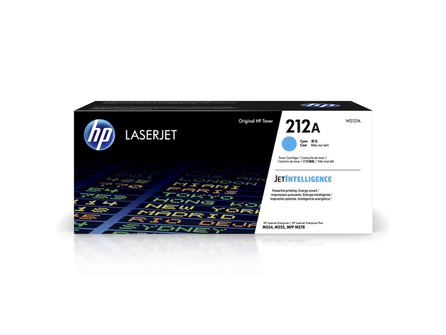 212A Cyan Toner Cartridge Printers Works with Color LaserJet Enterprise M554, M555 Series; Color LaserJet Enterprise MFP M578 Series W2121A