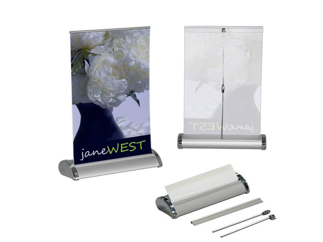 Mini Table Top Retractable Banner Stands Fits 8.3in x 11.7in Banners - Includes 20 Banner Stands (Banners are not Included)