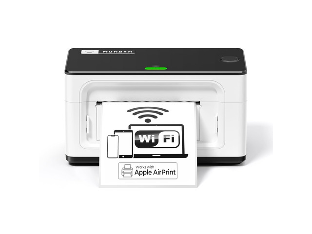 Wireless Wi-Fi AirPrint Thermal Printer Shipping Label Printer Compatible with iPhone, iPad, MacOS, Android Windows Suit for Small Business,...