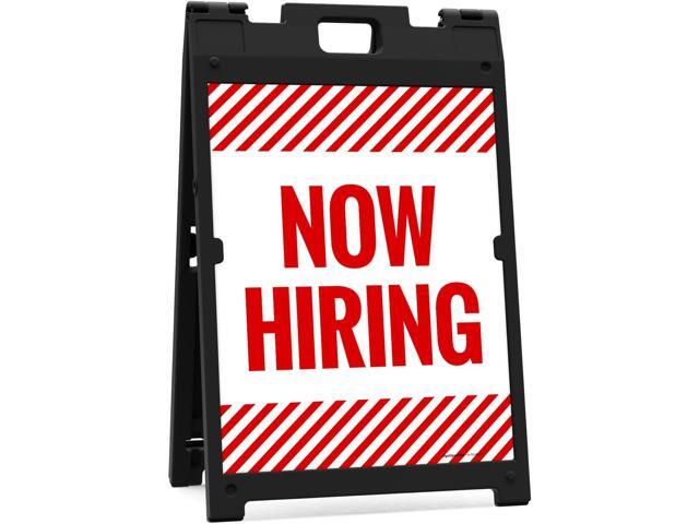 Now Hiring Sidewalk Sign Kit, 24x36 Inches Replacement Panels 2-Pack Corrugated Plastic USA Made