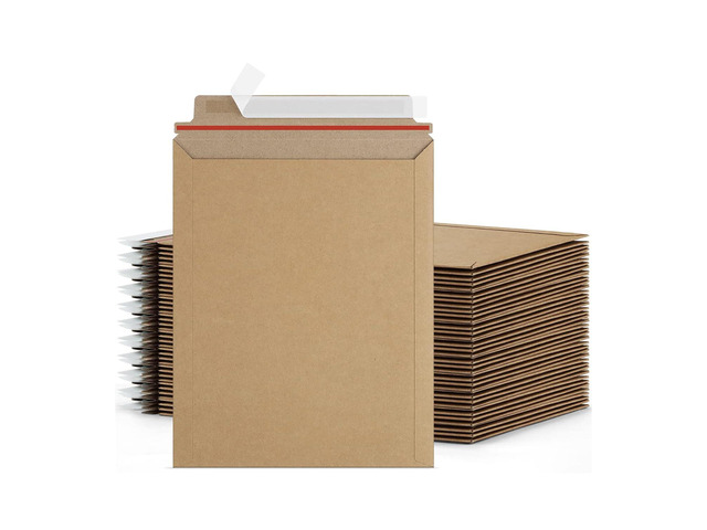 PSBM 200 PCS 9 x 11.5 Inch Kraft Rigid Photo Mailers, Cardboard Shipping Envelopes, Mailers for Shipping Photos, CDs, Documents, Catalogue, Or Any...