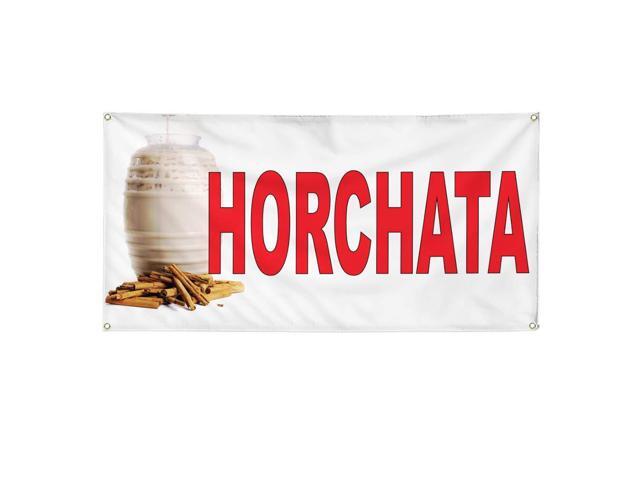 Vinyl Banner Multiple Sizes Horchata Red Food Bar Restaurant Truck Restaurant & Food Outdoor Weatherproof Industrial Yard Signs 10 Grommets.