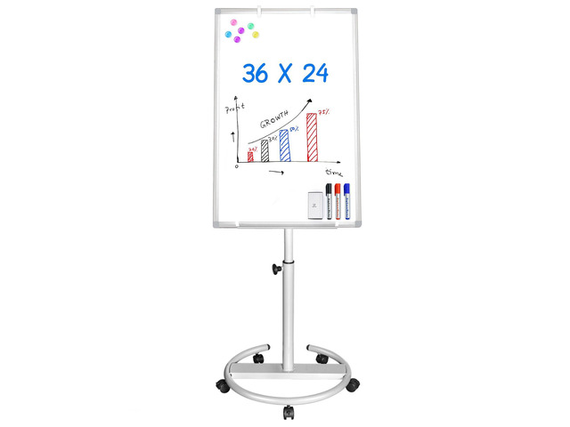 Mobile Whiteboard 36 x 24 inches Portable Magnetic Dry Erase Board, 3' x 2' Stand Easel White Board Dry Erase Easel Standing Board with Flipchart...