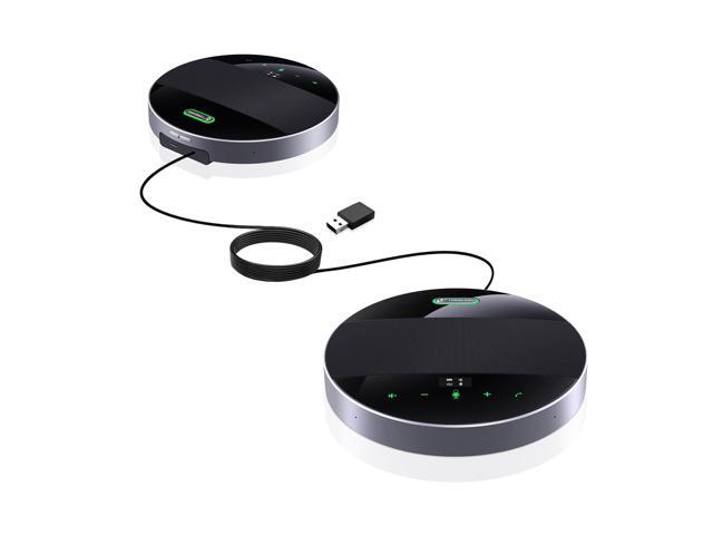 2-in-1 Conference Speaker and Microphone, Daisy Chain Wireless Bluetooth Speakerphone with 360° omnidirectional mics USB/Dongle/Bluetooth...