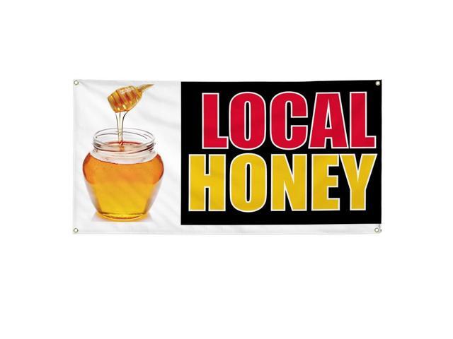 Vinyl Banner Multiple Sizes Local Honey Outdoor Advertising Printing A Food & Beverage Honey Outdoor Weatherproof Industrial Yard Signs Yellow 10.
