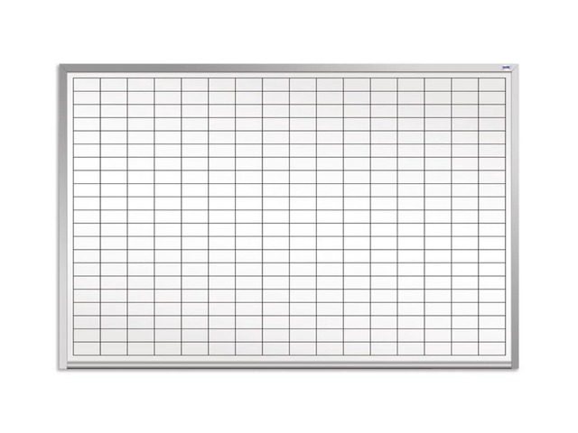Opti-Print 3' W x 2' T Dry Erase Whiteboard with 1' x 2' Grid Pattern & Magnetic Receptive Surface, Mitered Anodized Aluminum Frame & Full-Length Tray