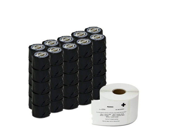 2-1/8 x 2-3/4 inch Veterinary Diskette Media Labels Compatible with Dymo 30258 Labels, 50 Rolls, 400 Per Roll