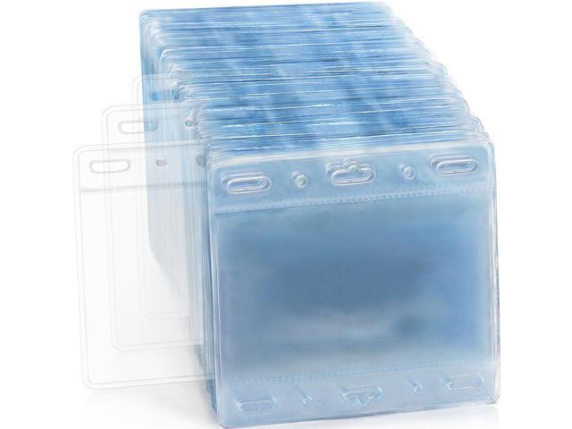 Horizontal Card Protector with Soft Edge (Large 4x3, 1000 Pack) Clear Plastic Pouch for ID Name Badge Holders, Conference Nametag Sleeves, No...