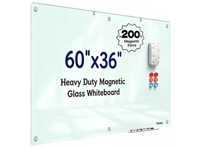 Magnetic Glass Dry Erase Board - 60'' x 36'' Whiteboard White Writing Board Nano-Coated Tempered Glass Marker for Wall Office School and Home