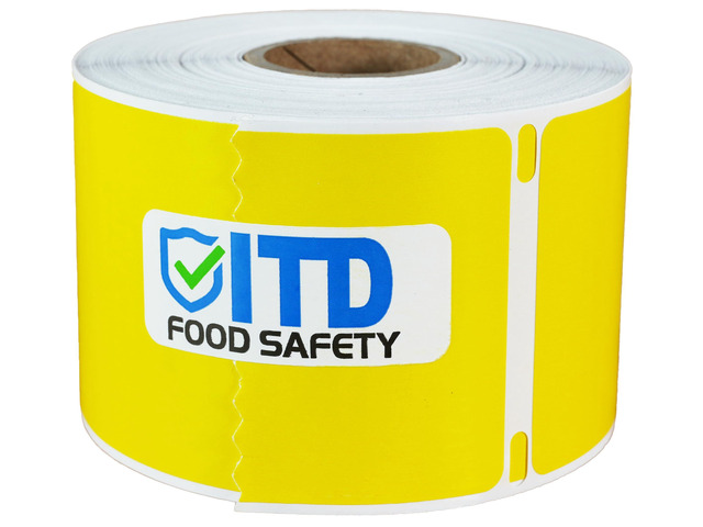 2' x 2' Premium Peel Adhesive - Yellow Direct Thermal Food Safety Labels - 500 Labels/Roll LB-0904 (12 Rolls, 1, Count)