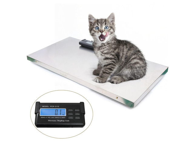 Livestock Scale, 300Kg/660Lbs Digital Postal Shipping Scale Heavy Duty Vet Pet Scale with 103x53cm Large Stainless Steel Platform for Animal Dog...