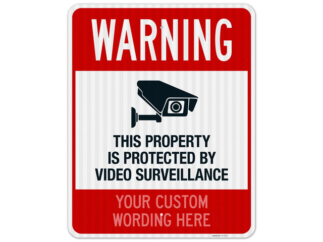 Custom Video Surveillance Sign, Personalize For Business, Home, Airbnb, School,Indoor/Outdoor Signs, 24x30 Inches, 3M EGP Reflective.080 Aluminum,...