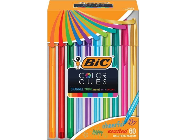 Color Cues Pen Set, Assorted Colors, Fun Color Pens for School Supplies, Includes Cristal Xtra Smooth Ballpoint Pens (Pack of 540)