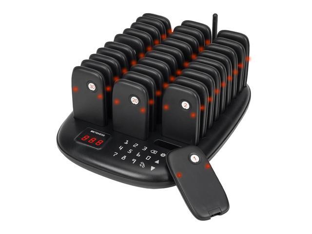 TD175P Restaurant Pager System, Buzzers for Restaurants, 30 Beepers for Restaurant, Food Court, Maximum Call Range 800M, with Vibration,...