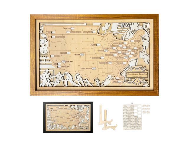 Personalzied Wodden Hockey Stadium Travel Map Tracker, Custom Hockey Park Sign, Fathers Day Gift, Gift for hockey Fan, gift for men,hockey lover,.