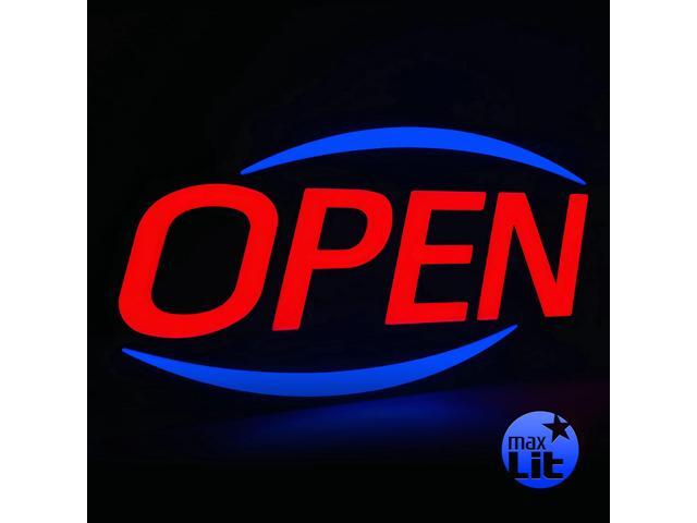 32'' X 17'' New Jumbo ULTRA BRIGHT LED Open Sign Remote Controlled Dynamic Light Modes Enhance Your Business Presence [Red/Blue]