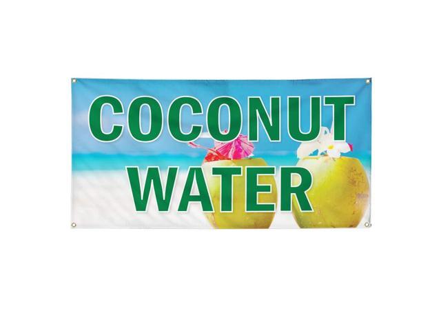 Vinyl Banner Multiple Sizes Coconut Water Outdoor Advertising Printing A Food & Beverage Coconut Outdoor Weatherproof Industrial Yard Signs Blue 10.